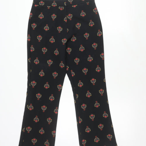 Topshop Women's Black Paisley Trousers Size 8 Regular