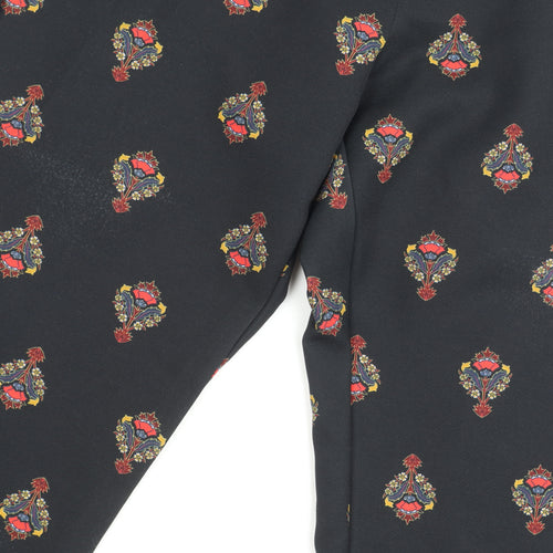 Topshop Women's Black Paisley Trousers Size 8 Regular