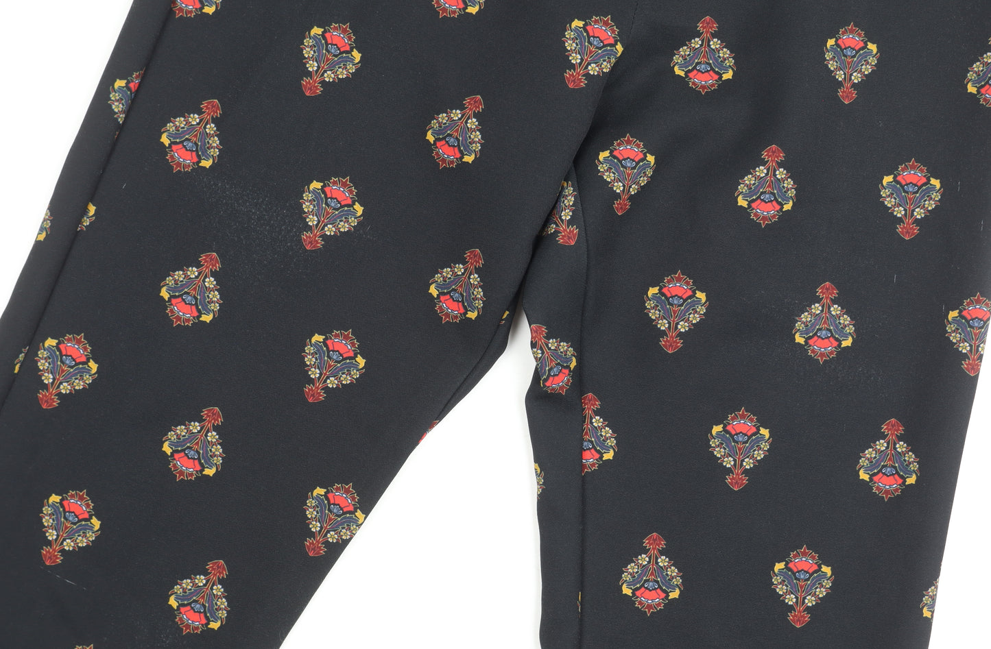 Topshop Women's Black Paisley Trousers Size 8 Regular