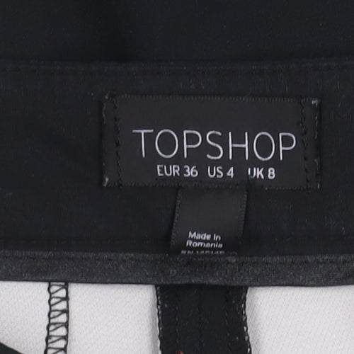 Topshop Women's Black Paisley Trousers Size 8 Regular