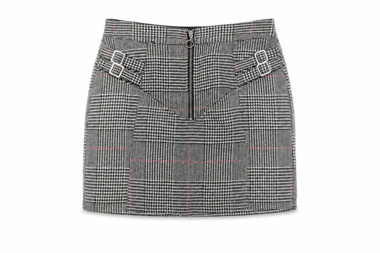 Front view of Topshop Women's Multicoloured Check Skirt, size 10