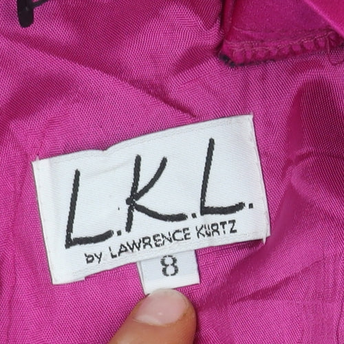 L.K.L by Lawrence Kurtz Women's Black Pink Dress - Size 8