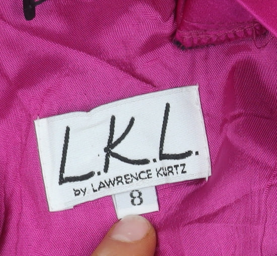 L.K.L by Lawrence Kurtz Women's Black Pink Dress - Size 8