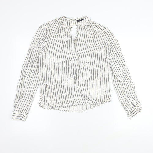 Marks and Spencer Women's Ivory Striped Top Size 8