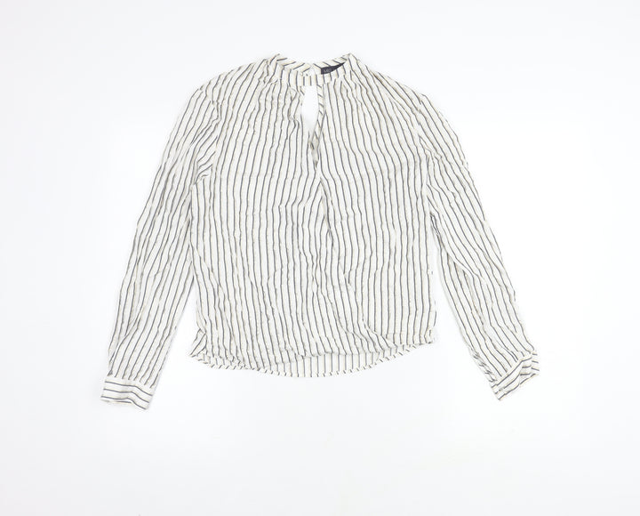 Marks and Spencer Women's Ivory Striped Top Size 8