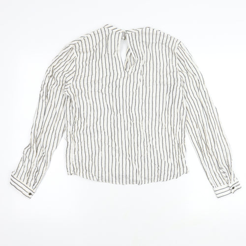 Marks and Spencer Women's Ivory Striped Top Size 8