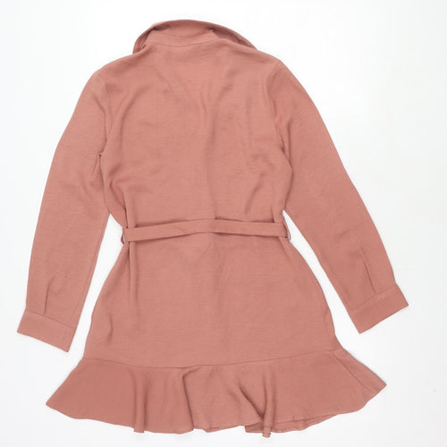 Miss Selfridge Women Pink Shirt Dress UK 8 Petites