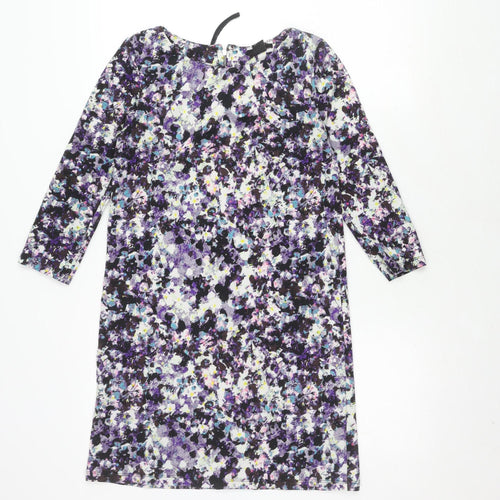 H&M Women's Multicoloured Floral Long Sleeve Dress