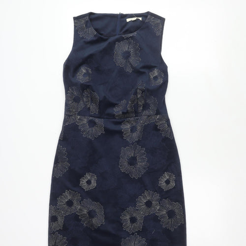 White Stuff Women's Blue Floral Sheath Dress, Size 12