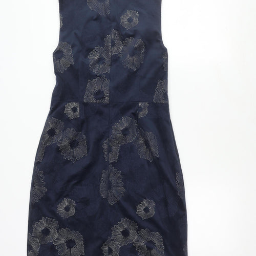 White Stuff Women's Blue Floral Sheath Dress, Size 12