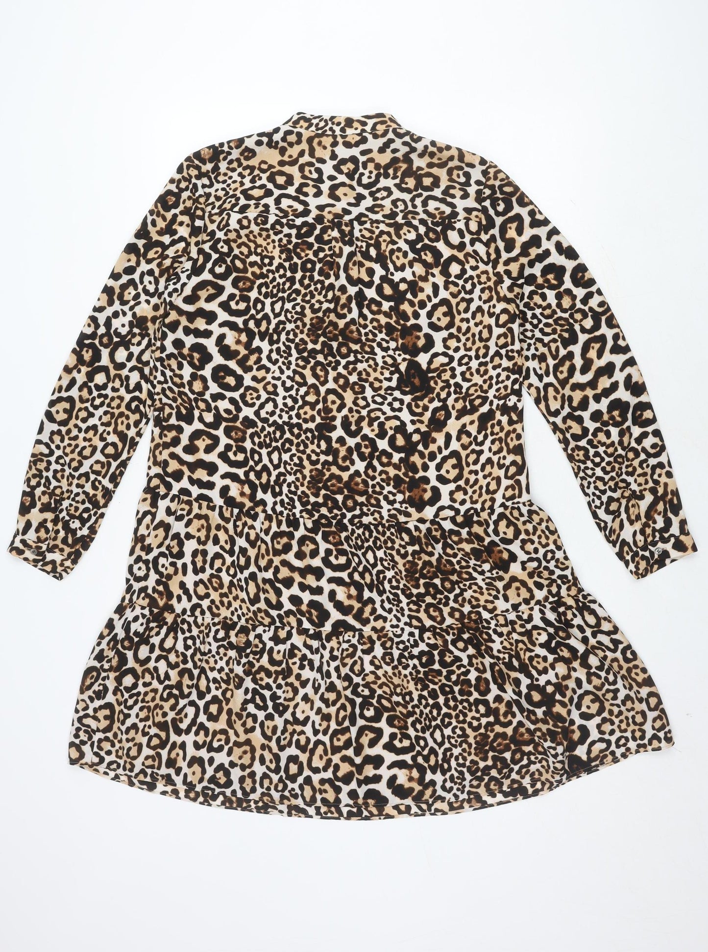 Whistles Women's Beige Long Sleeve Animal Print Dress