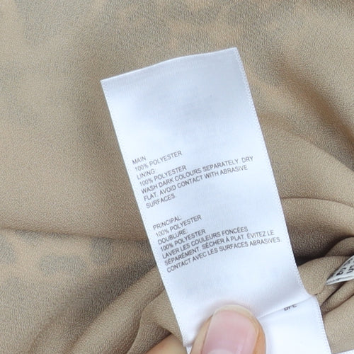 Whistles Women's Beige Long Sleeve Animal Print Dress