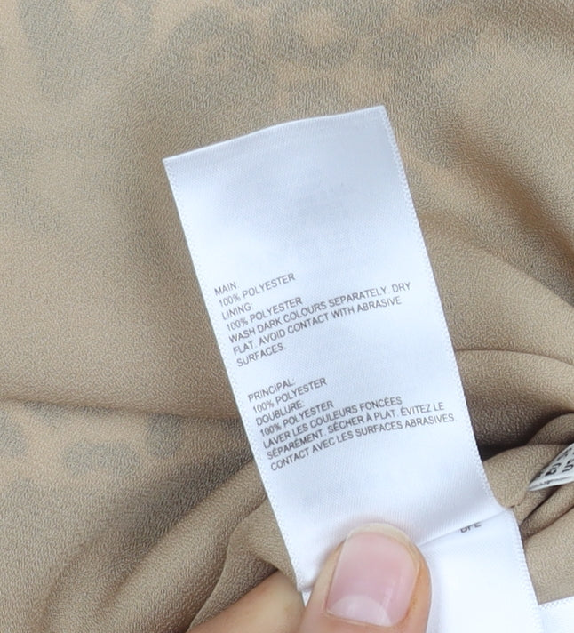 Whistles Women's Beige Long Sleeve Animal Print Dress