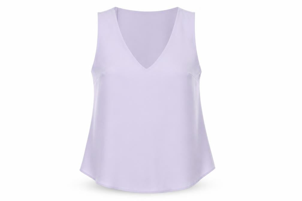 Front view of Oasis Women's Purple Sleeveless Tank Top