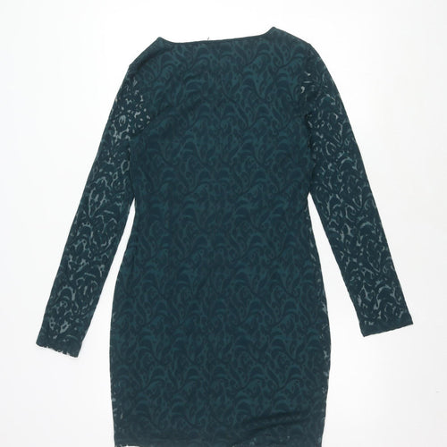 Oasis Women's Green Long Sleeve Dress - M