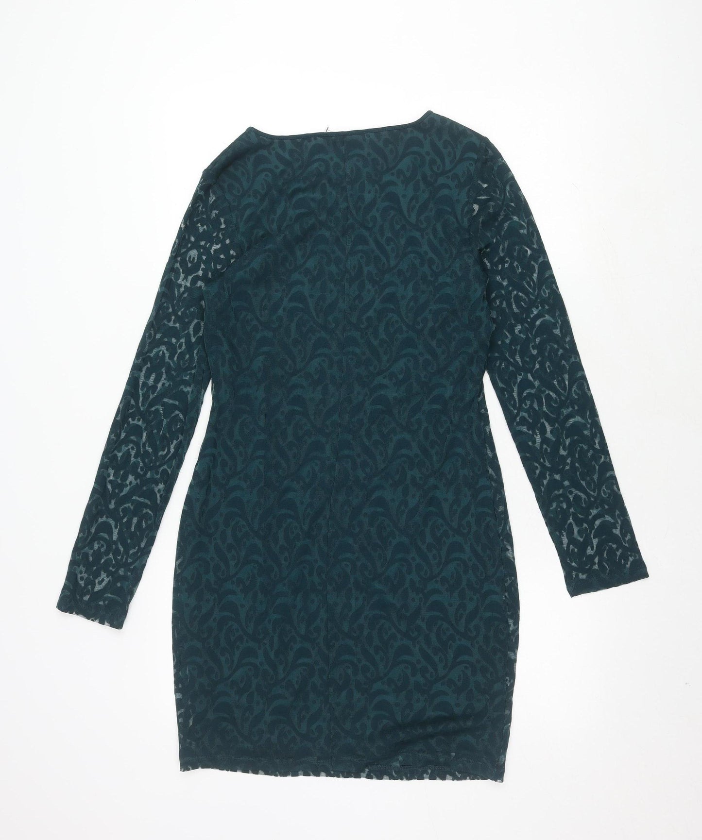 Oasis Women's Green Long Sleeve Dress - M