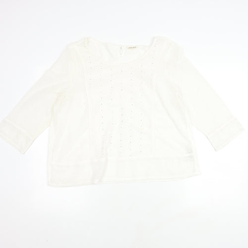 Marks and Spencer Women's Ivory Jersey Top Size 18