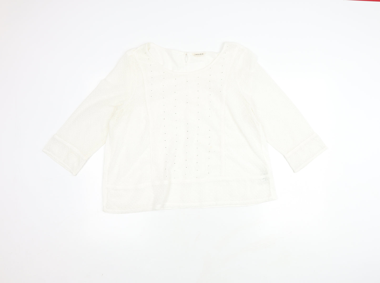 Marks and Spencer Women's Ivory Jersey Top Size 18