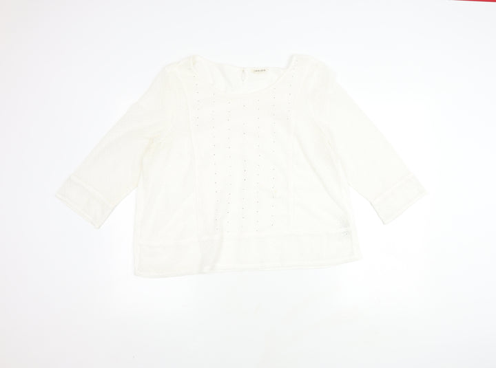 Marks and Spencer Women's Ivory Jersey Top Size 18