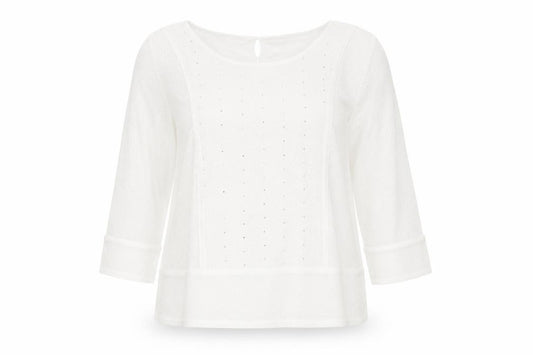 Front view of Marks & Spencer Women's Ivory Jersey Top, size 18