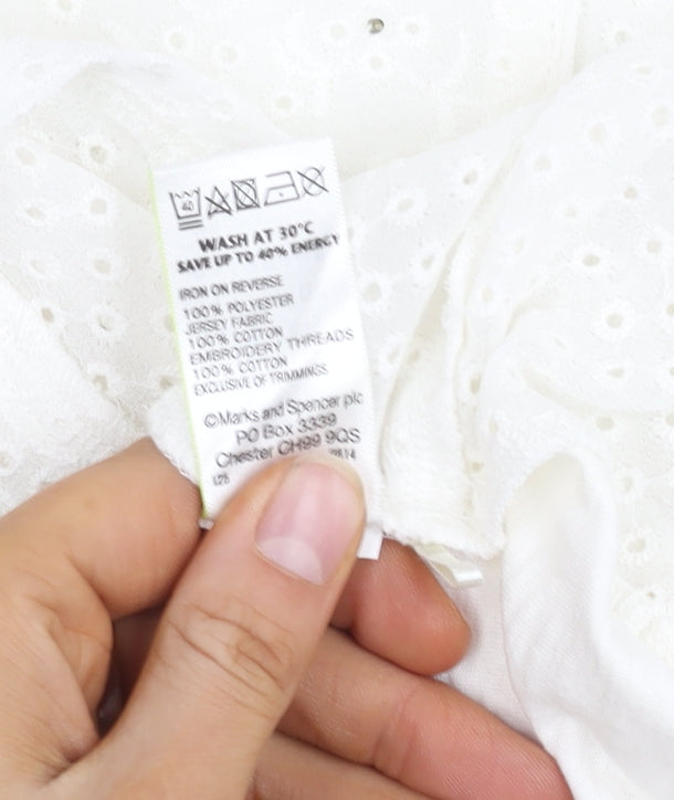 Marks and Spencer Women's Ivory Jersey Top Size 18