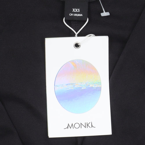 Monki Women's Black Long Sleeve Jumpsuit 2XS Wide-Leg