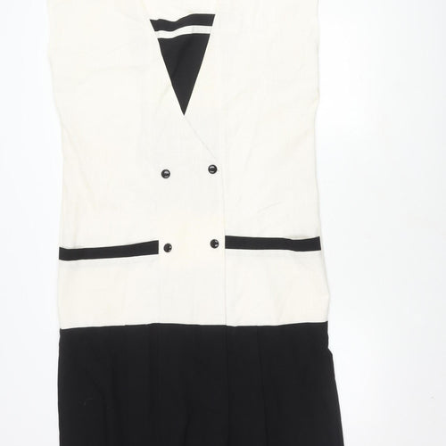 Lemona Women's Ivory Black Colourblock Dress Size 16