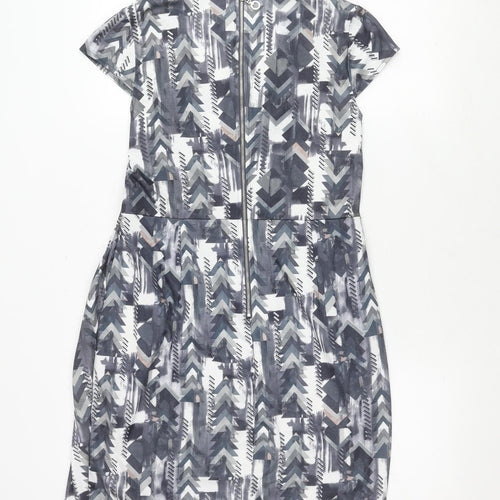 Voulez Vous Grey Geometric Bodycon Dress 14