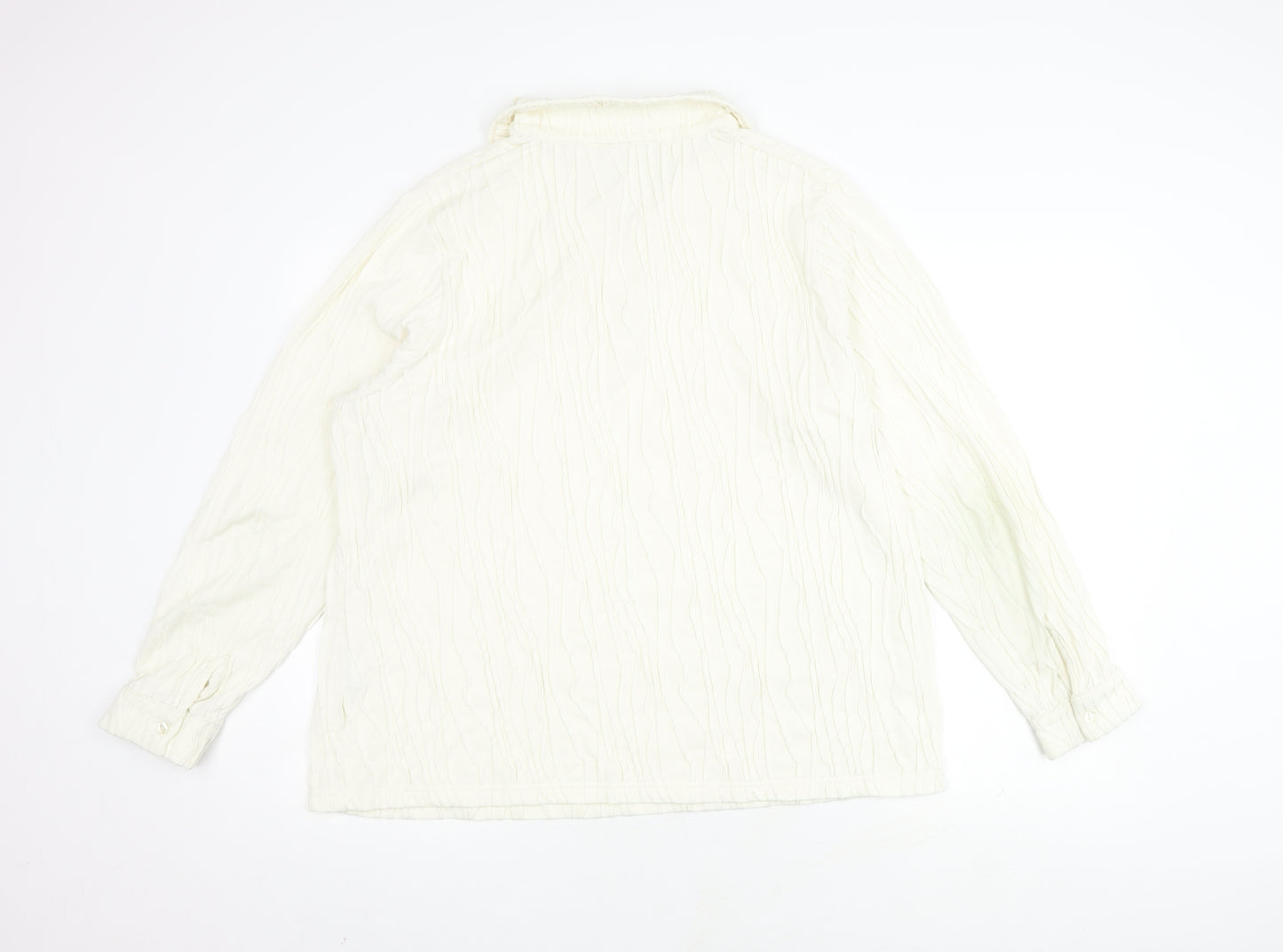 Damart Women's White Knit Long Sleeve Polo Shirt Size 24