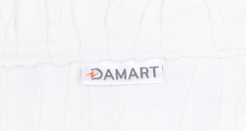 Damart Women's White Knit Long Sleeve Polo Shirt Size 24