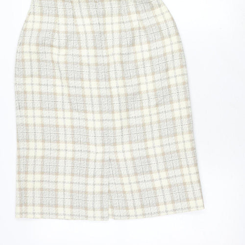 Marks and Spencer Women's Ivory Check Skirt Size 12