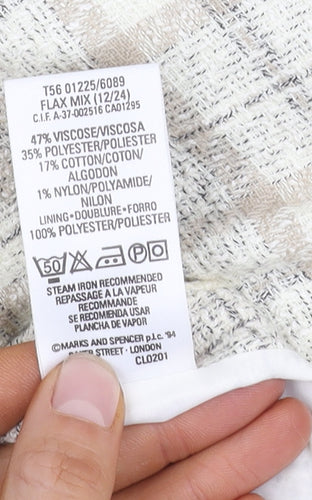 Marks and Spencer Women's Ivory Check Skirt Size 12