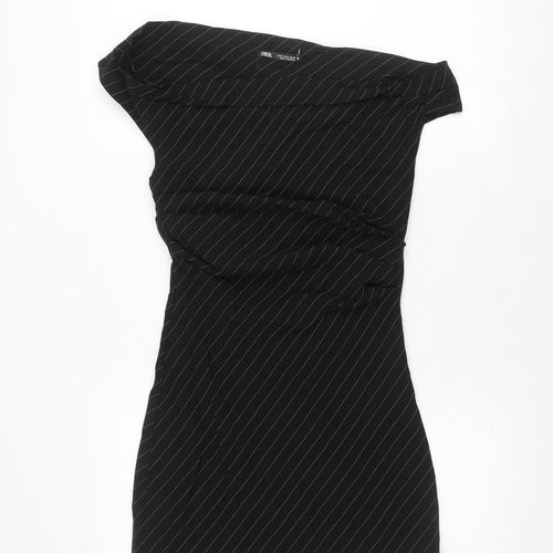 Zara Women's Black Bodycon Midi Dress M