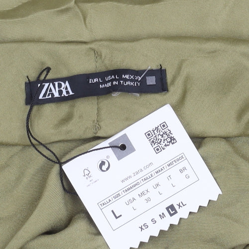 Zara Women's Green Skirt, Size L, Viscose, New