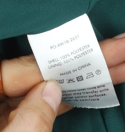 Hush Women's Green Floral Dress Size 8 Long Sleeve Lined