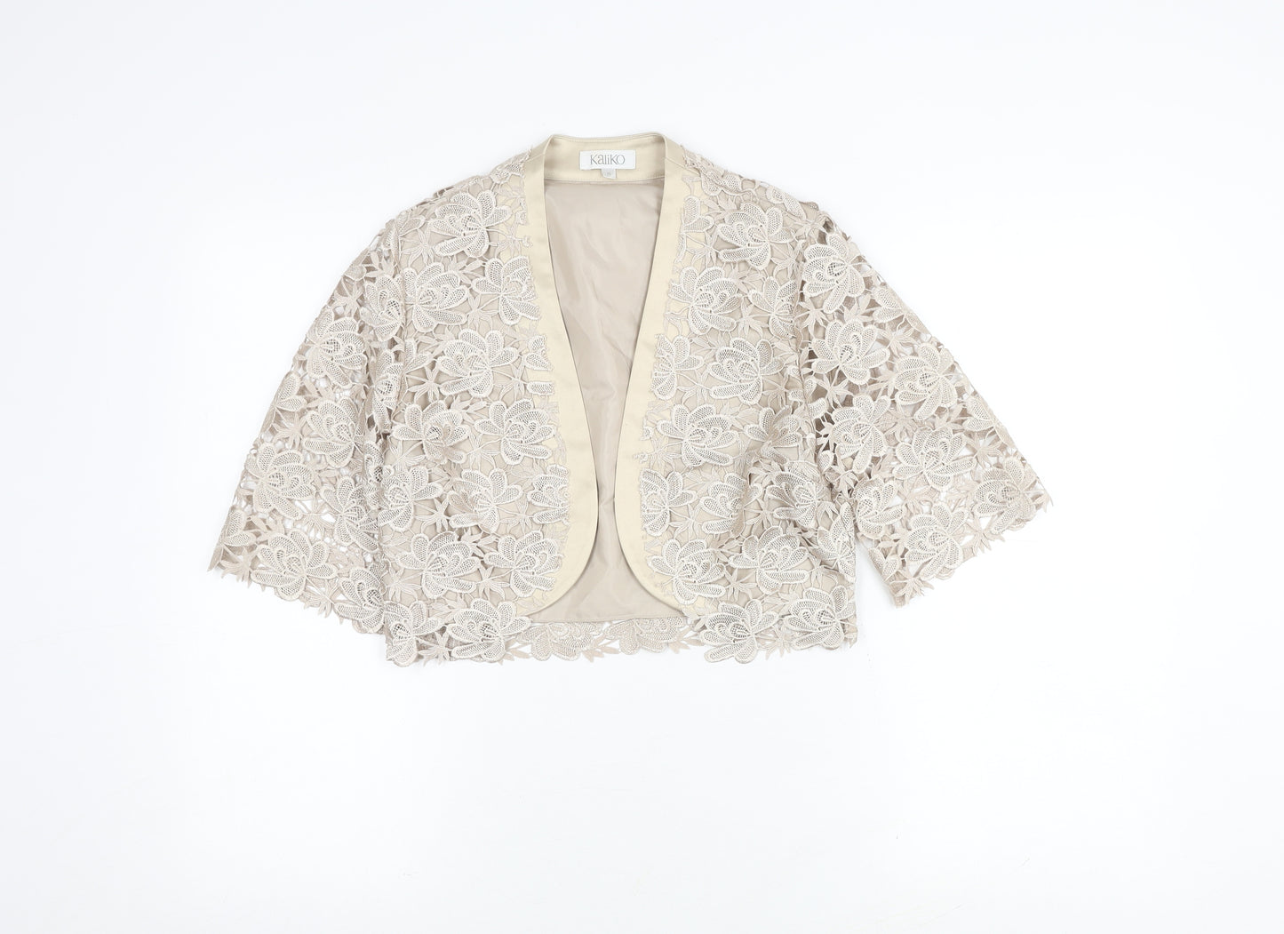 Kaliko Women's Beige Lace Cardigan - Size 8