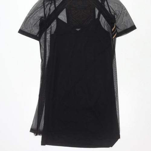 River Island Women's Black Embroidered Dress Size 10