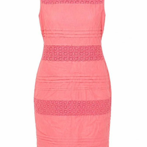 Monsoon Women's Pink Sleeveless Linen Dress Size 10