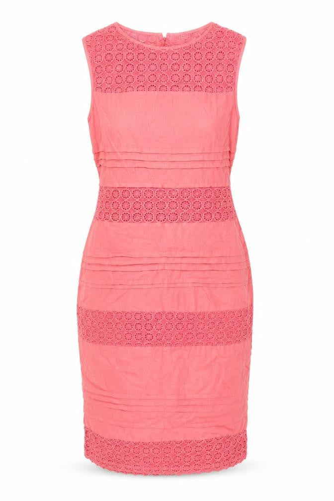 Monsoon Women's Pink Sleeveless Linen Dress Size 10