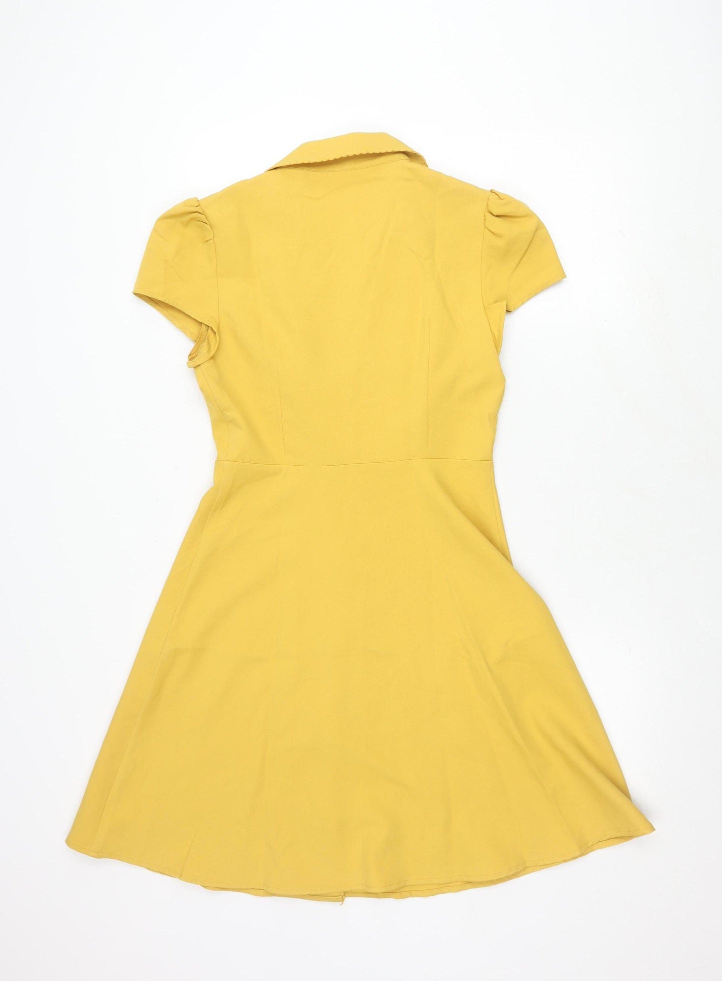 RIHOAS Women Yellow Collared Button Dress S