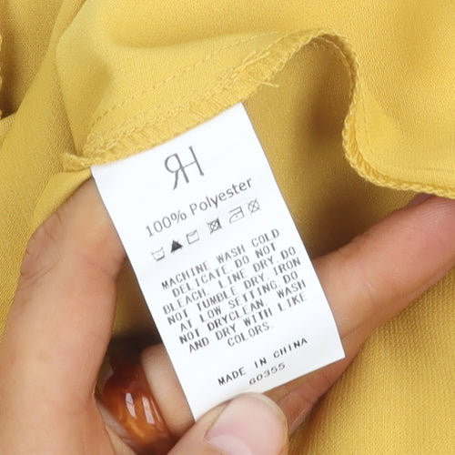 RIHOAS Women Yellow Collared Button Dress S