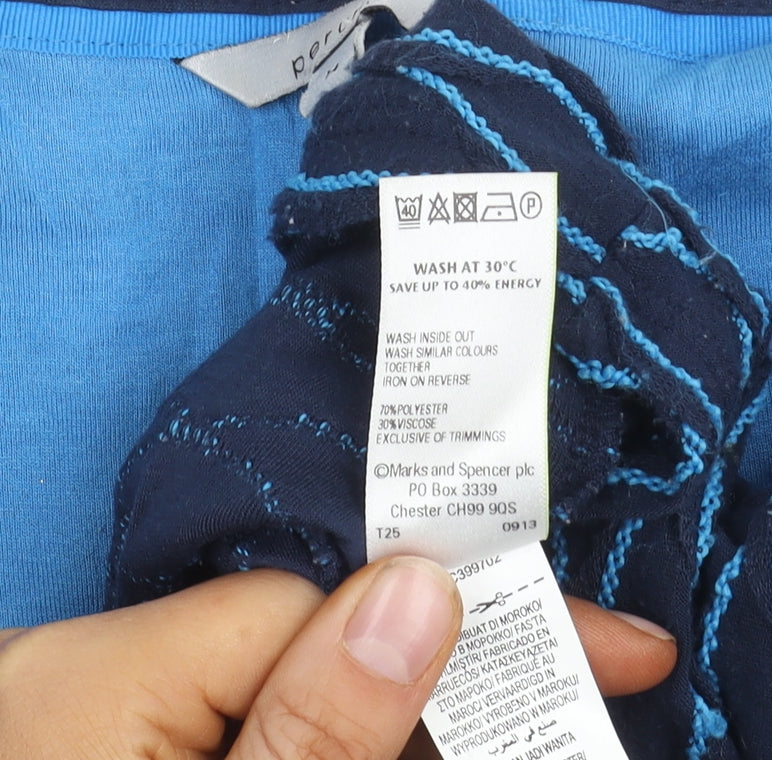 Marks and Spencer Women's Blue Size 14 3/4 Sleeve Top
