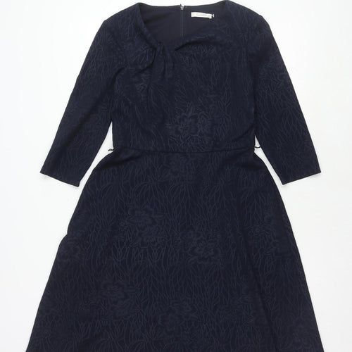 Kaliko Black Long Sleeve Dress, Size 10, Floral, Elegant