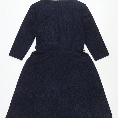 Kaliko Black Long Sleeve Dress, Size 10, Floral, Elegant