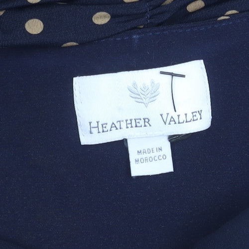 Heather Valley Women's Blue Polka Dot Dress 12