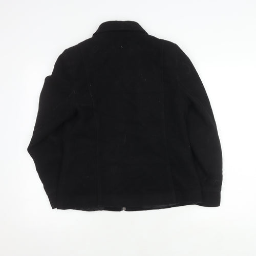 Amaranto Women's Black Wool Zip Jacket Size 10