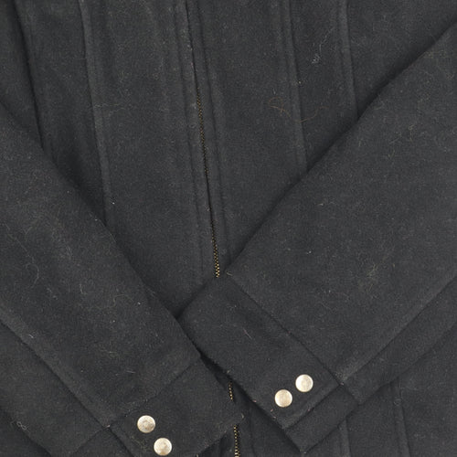 Amaranto Women's Black Wool Zip Jacket Size 10