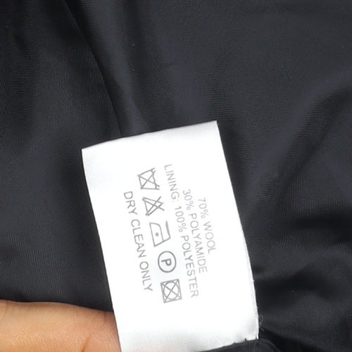 Amaranto Women's Black Wool Zip Jacket Size 10