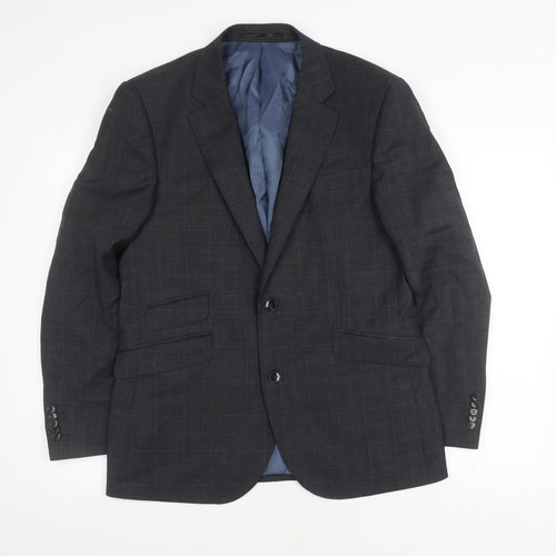 John Lewis Men's Grey Check Blazer, 40S, Elegant Style