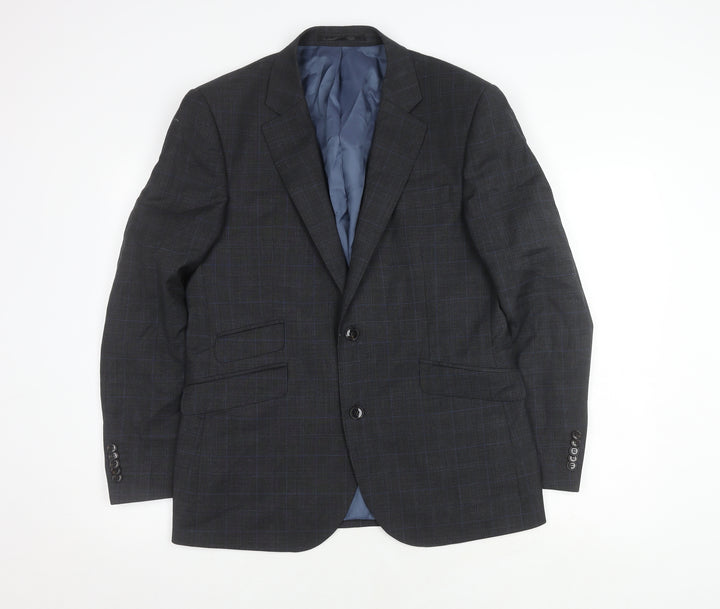 John Lewis Men's Grey Check Blazer, 40S, Elegant Style